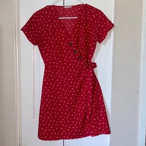 red flower dress